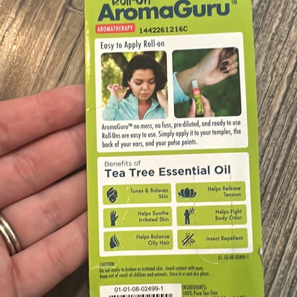 Aroma Guru One Tea Tree Roll On 100% Pure Essential Oil Aromatherapy 8ml/.27 oz - Picture 2 of 2